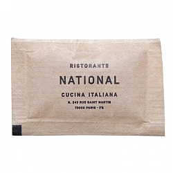 Sachet de sucre publicitaire en Papier Kraft sucre Roux Bio 4g RISTORANTE NATIONAL