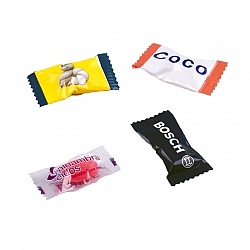 Bonbon en Flowpack personnalisé
